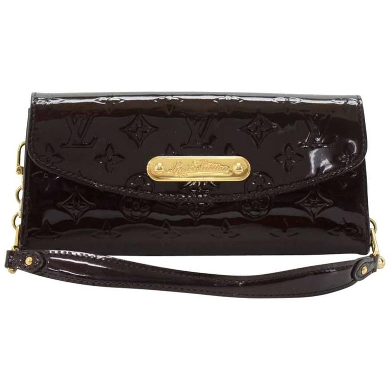 Louis Vuitton Sunset Bluebird Dark Purple Vernis Leather Clutch Wallet For Sale at 1stDibs