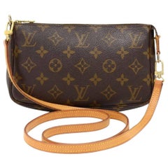 Louis Vuitton Pochette Accessories Monogram Canvas Hand Bag + Long Strap 