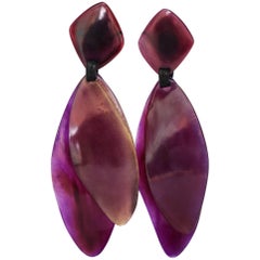 A Fabulous Pair of 1980s Vintage Monies Purple Clip-on Earrings