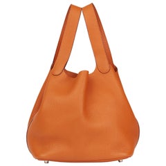 2007 Hermes Orange H Clemence Leather Picotin 22