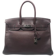 Vintage Hermes Birkin 35cm Havane with Palladium Hardware