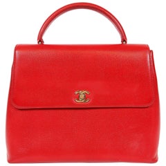 Chanel Red Caviar Leather Kelly Bag