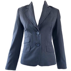 John Galliano - Blazer à rayures grises et violettes, taille 42, début des années 2000