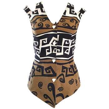 Thierry Mugler Abstract-Print Top, 1990s
