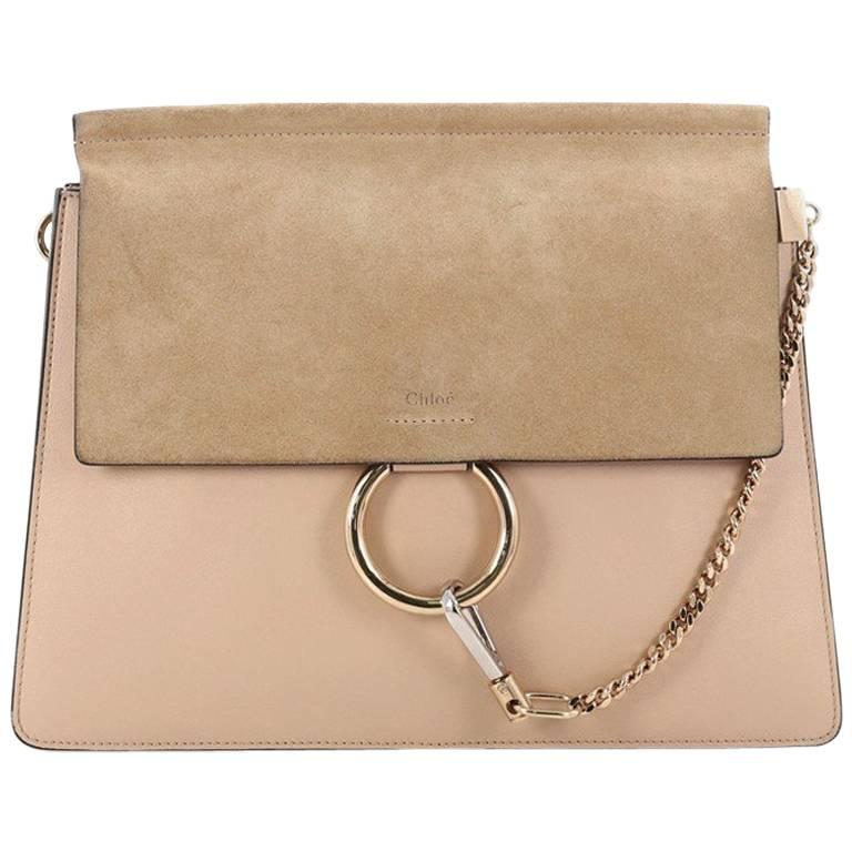 Chloe Faye Shoulder Bag Leather and Suede Medium