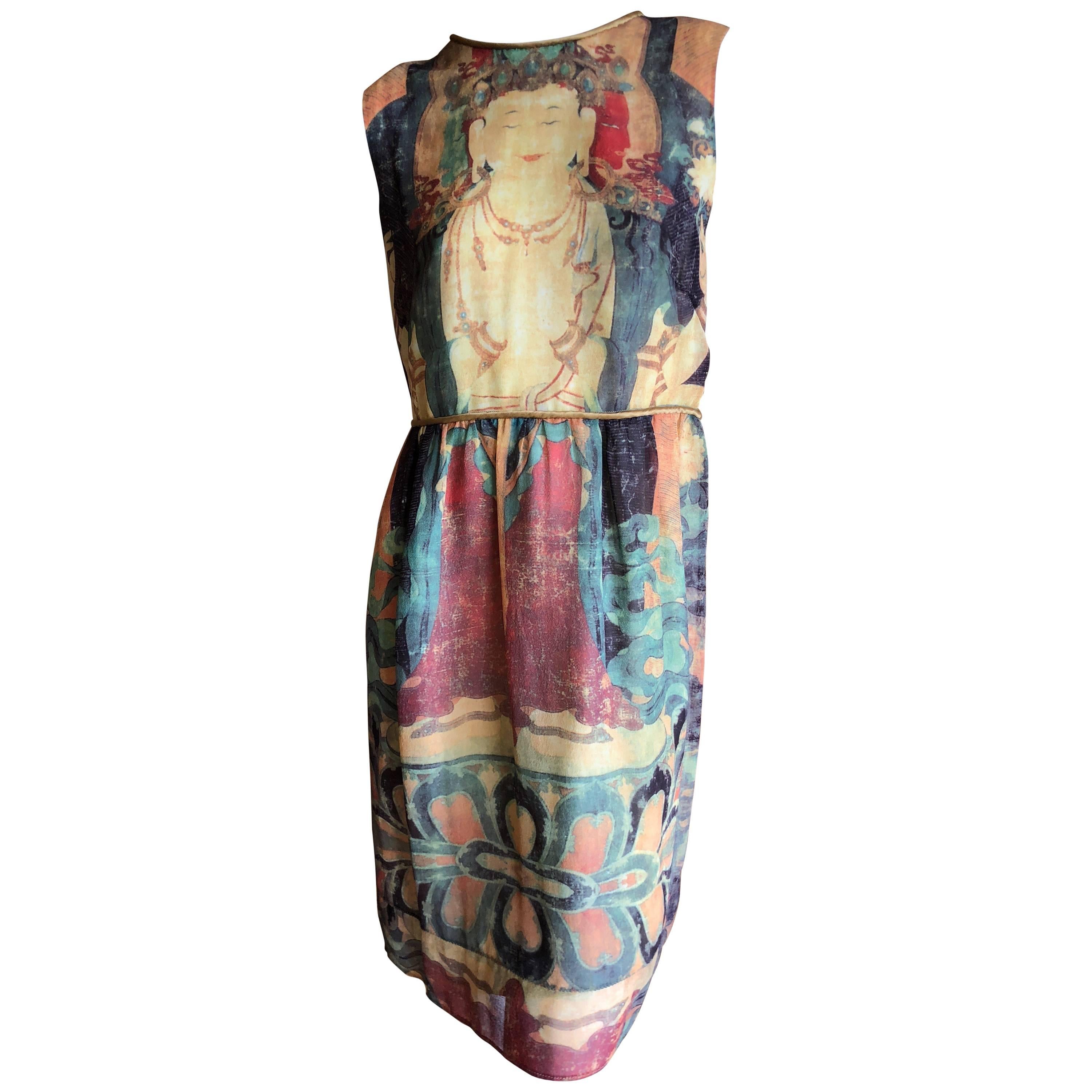Vivienne Tam Vintage Silk Chakra Buddha Dress  For Sale