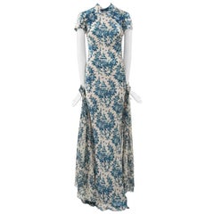 John Galliano “Toile de Jouy” Bias Cut Gown and Stole 