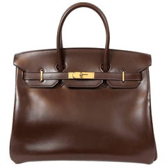 Hermès Chocolate Box Calf 35 cm Birkin Bag