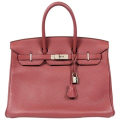 Hermès Bois de Rose Togo Leather 35 cm Birkin Bag