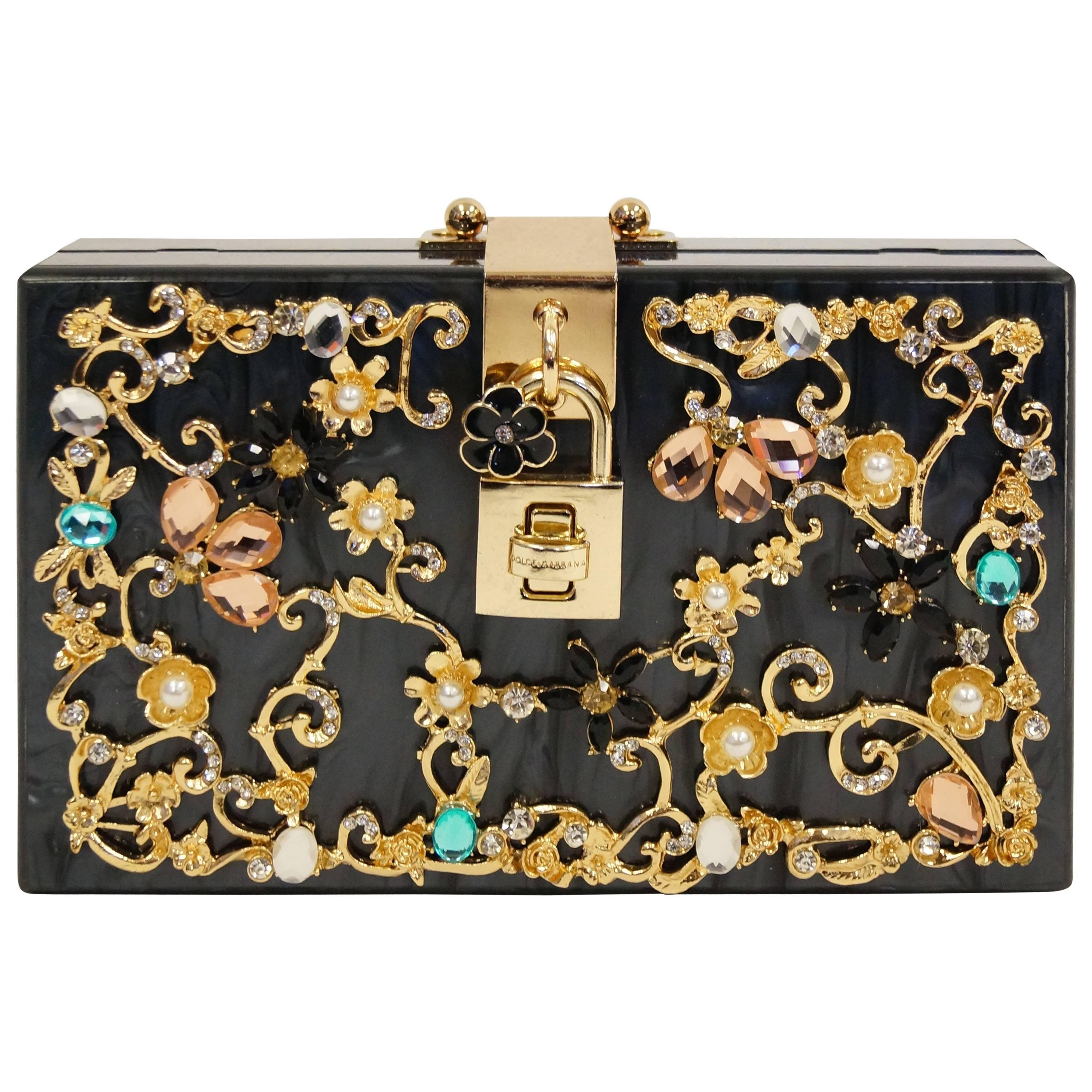 Dolce & Gabbana Lucite Floral Box Purse, 2016 