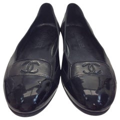 Chanel Black Leather Flats