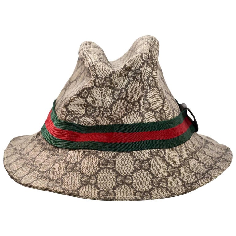 Gucci Monogram Supreme Bucket Hat Sz S For Sale at 1stdibs
