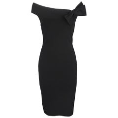 VALENTINO Size M Black Lave Back Off Shoulder Bow Cocktail Dress