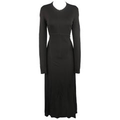 Calvin Klein Vintage Black Viscose Long Sleeve Maxi Dress