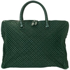 Bottega Veneta Green Bubble Quilted Handle Bag 