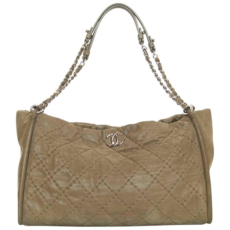 Chanel Tan Iridescent Quilted Calfskin Shoulder Bag For Sale at 1stDibs