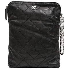CHANEL Case for iPad in Black Soft Quilted Lambskin Leather