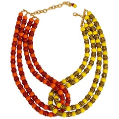 Francoise Montague Nissim Orange and Yellow Necklace