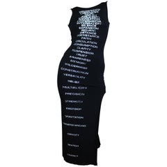 Moschino Jeans Black Maxi Dress with Political Text, circa 1990s