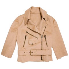 CELINE Perfecto Jacket in Beige Camel Hair Size 36FR