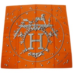 Hermès by Dimitri Rybaltchenko "Vif Argent" Silk Carre Scarf 