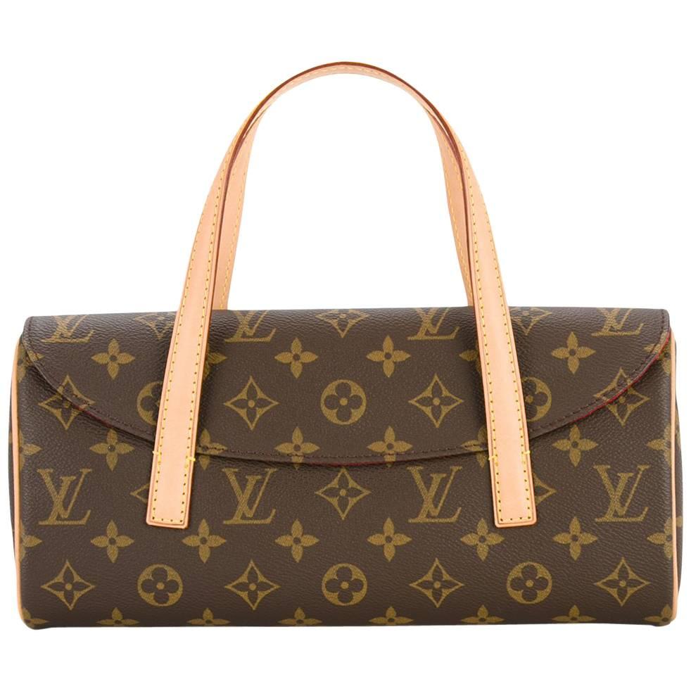 Louis Vuitton Monogram Brown Evening Top Handle Satchel Flap Bag