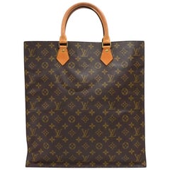 Vintage Louis Vuitton Sac Plat Monogram Canvas Tote Hand Bag 