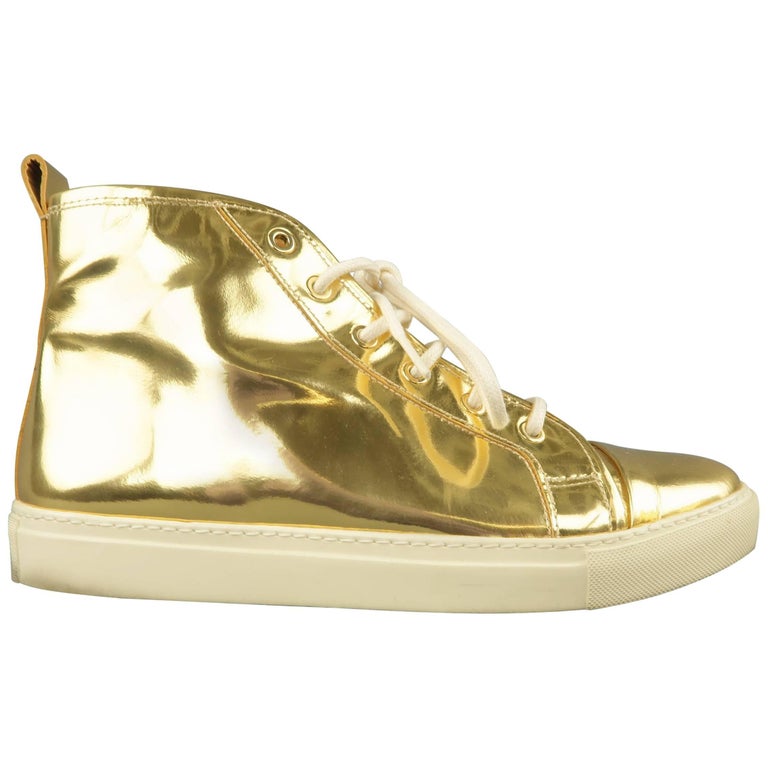 RALPH LAUREN Size 8 Metallic Gold Leather Silvana High Top Sneakers For  Sale at 1stDibs | ralph lauren high top sneakers, ralph lauren silvana dress