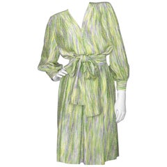 An 80s Yves Saint Laurent Jacquard Wowen Silk Ensemble M