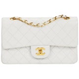 1990's VIntage Chanel White Caviar Shoulder Bag