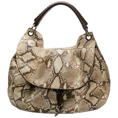 2011 Mui Mui Python Leather Aviator Hobo Bag