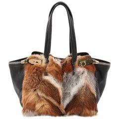 Salvatore Ferragamo Verve Tote Fox Fur and Leather Medium