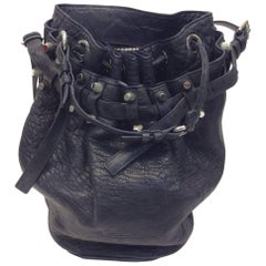 Alexander Wang Navy Studded Leather Bucket Bag