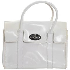 Mulberry White Patent Leather Small Bayswater Bag with Dust Bag