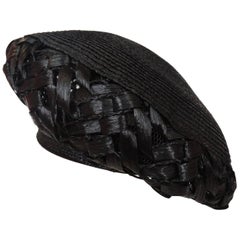 1960s Yves Saint Laurent for Christian Dior Raffia Beret