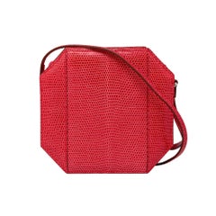 Hermes Sac A Poudrier Bougainvillea Lizard with Palladium Clutch 