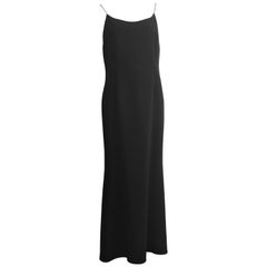 Naeem Khan Black Silk Spaghetti Strap Evening Maxi Dress Size 12.