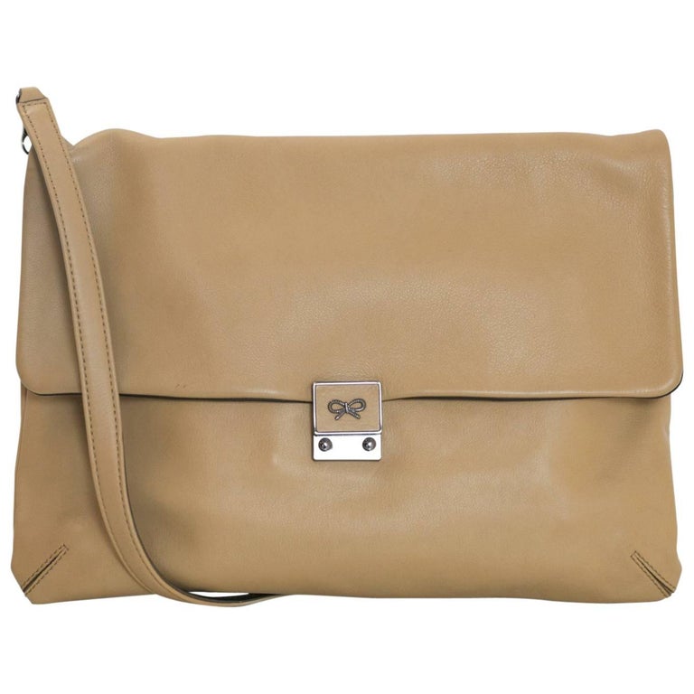 Anya Hindmarch Tan Leather Clutch/Crossbody Bag For Sale at 1stDibs