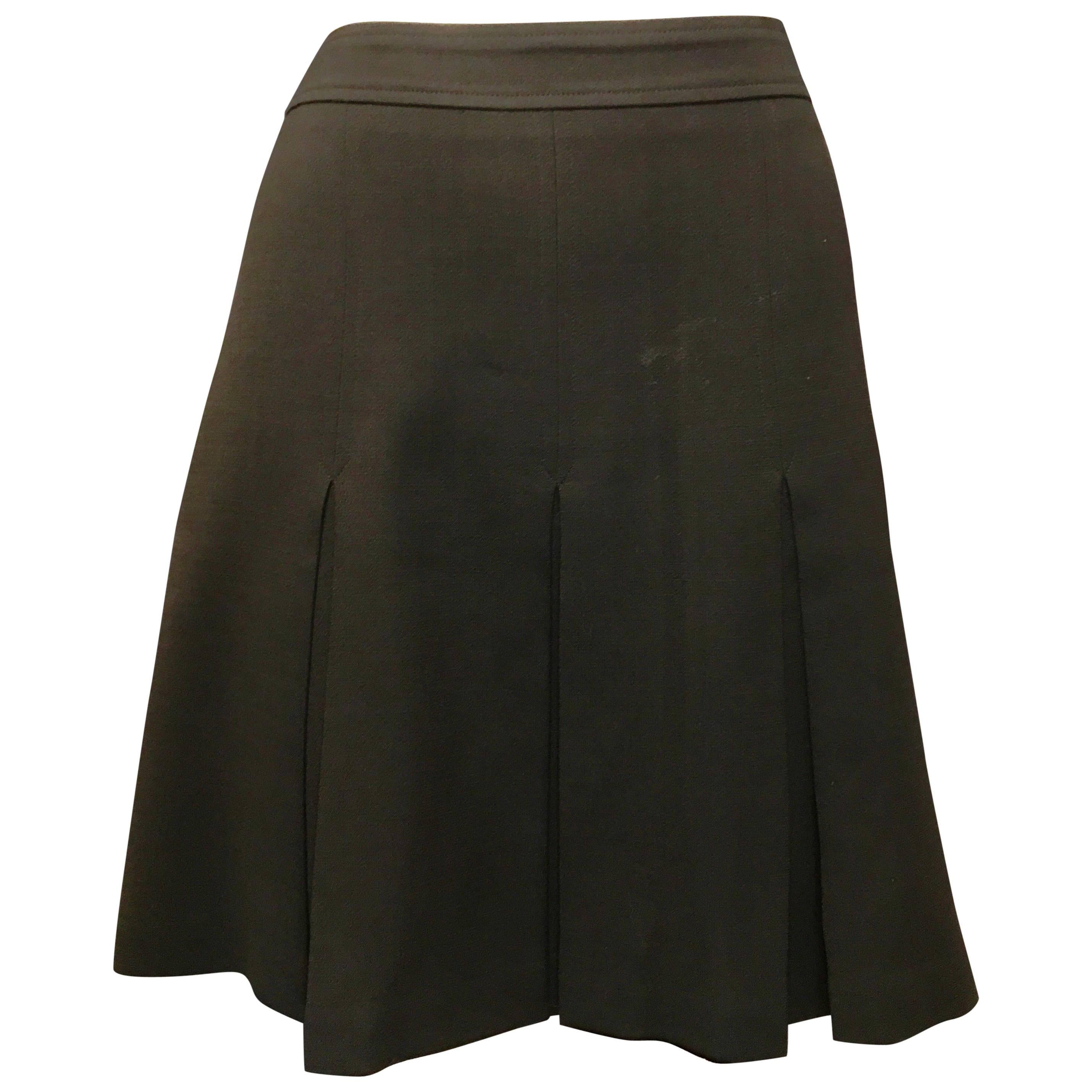 1980s Kenzo Studio Black Pleated Mini Skirt For Sale