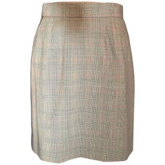 Yves St. Laurent Plaid Mini Houndstooth Mini Skirt