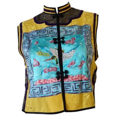 Jenny Lewis Silk Asian Soutache Vest 