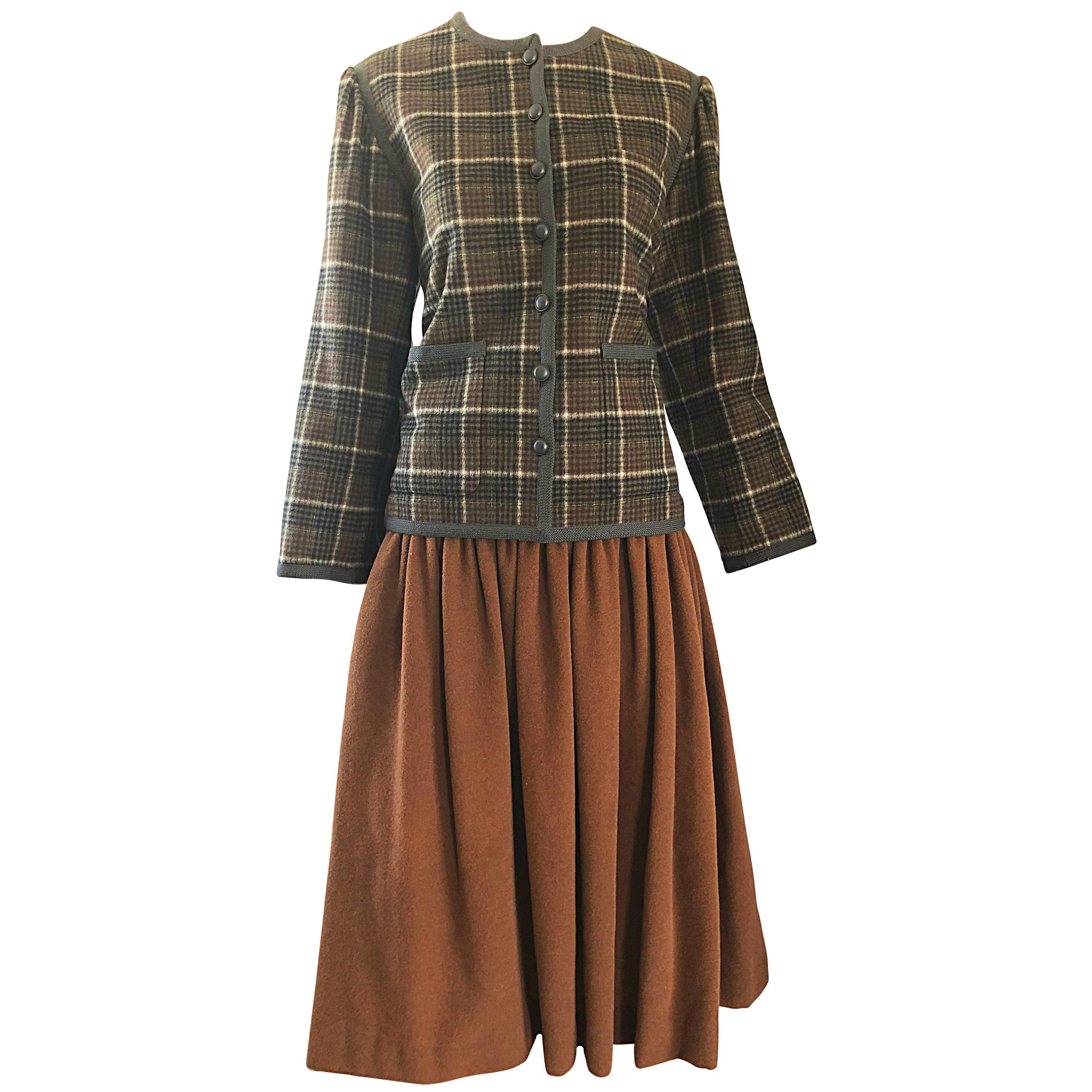 Vintage Yves Saint Laurent Russian Collection 1976 Jacket and Skirt Suit YSL 70s