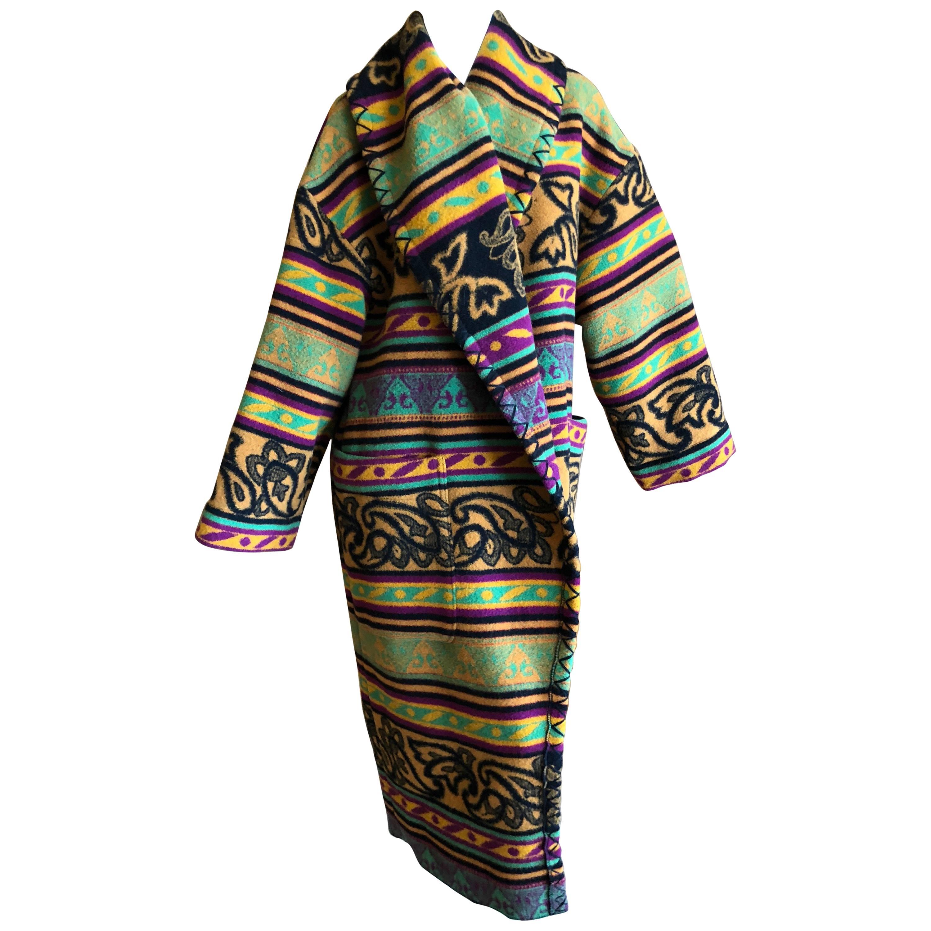 Byblos 1970's Blanket Coat by Gianni Versace For Sale