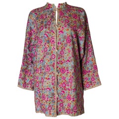 A Vintage 1970s colourful floral Hand Embroidered Jacket