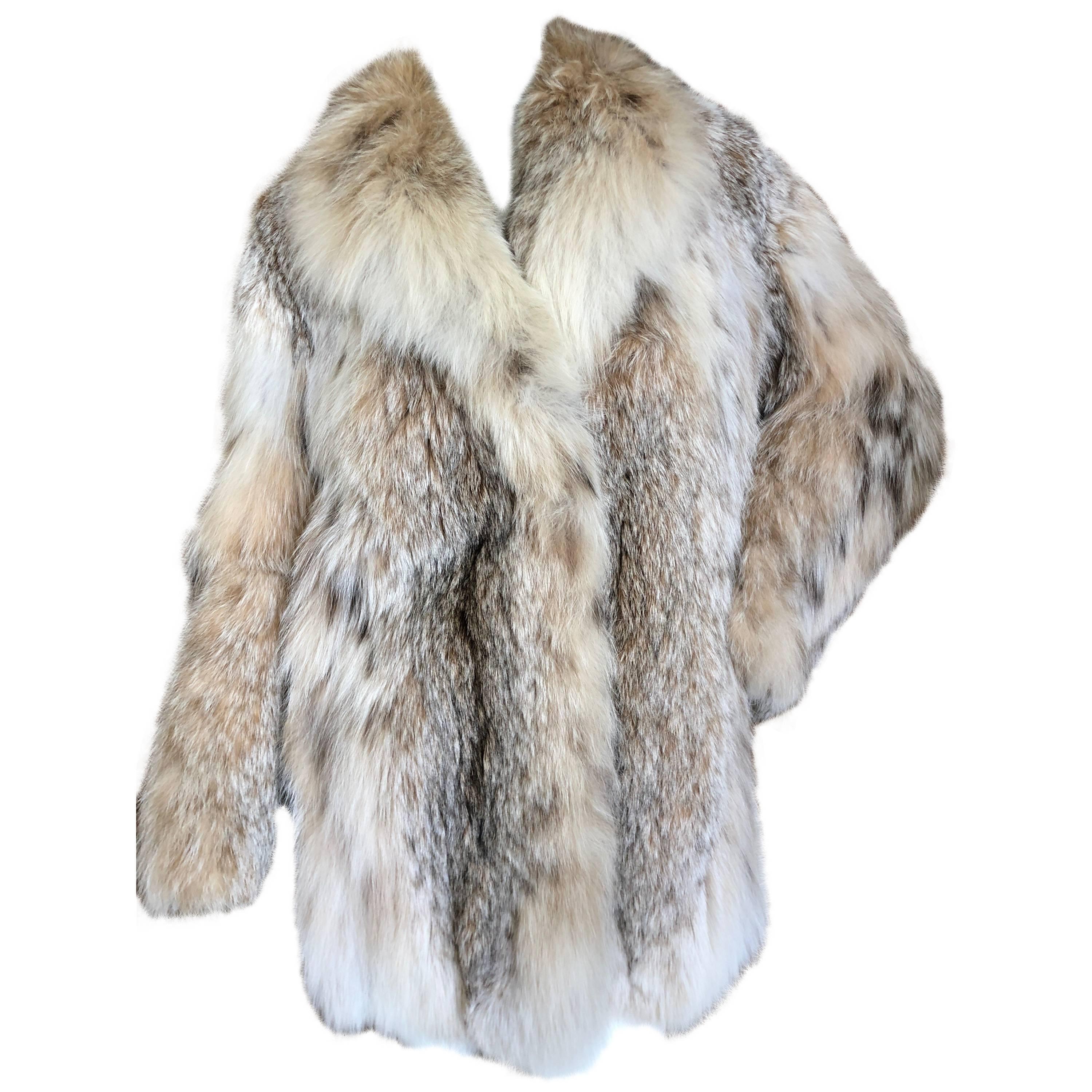 Luxurious Genuine Lynx Fur Stroller Coat For Sale