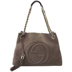 Gucci Taupe Nubuck Soho Hobo Shoulder Bag 