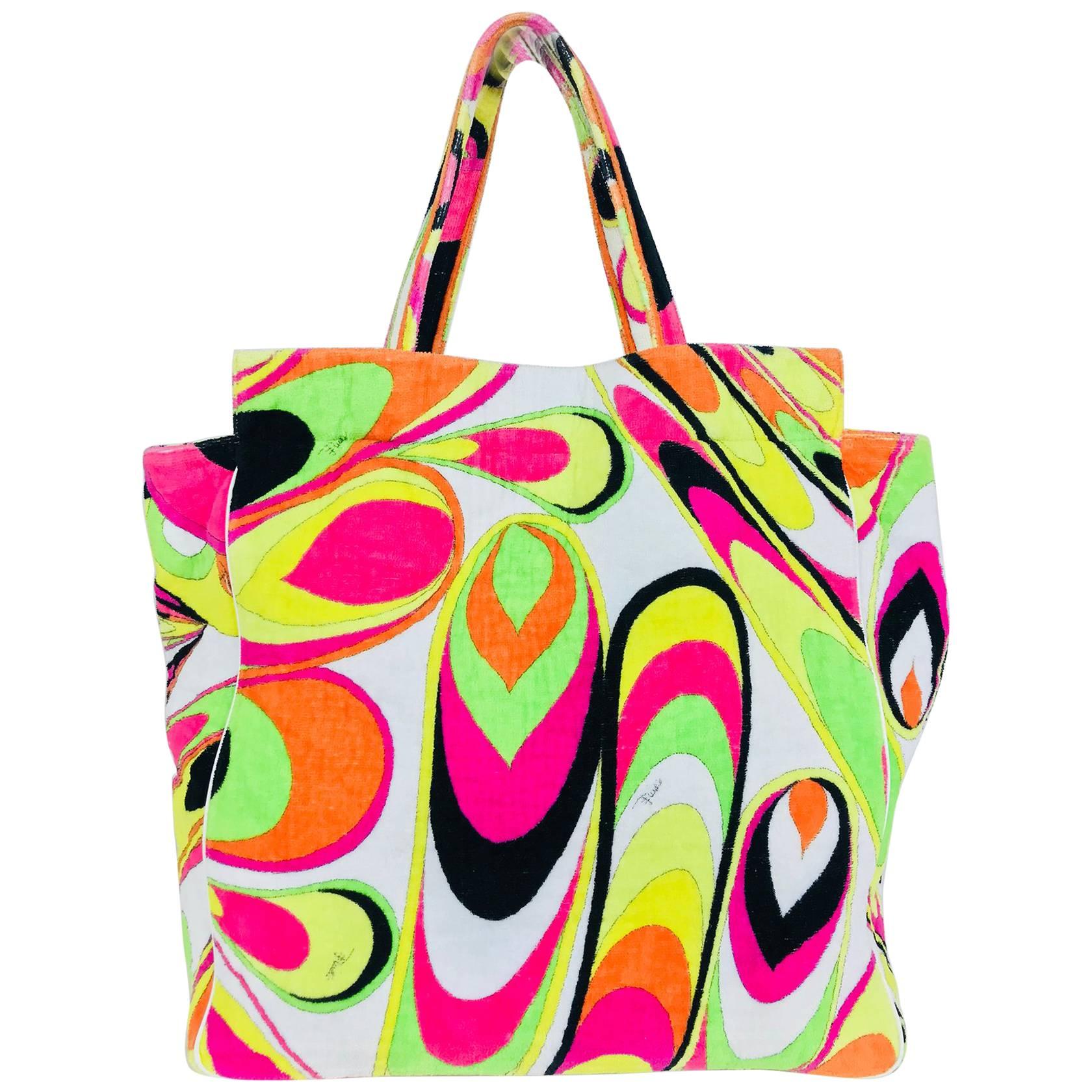 Pucci velvet terry beach tote and matching beach towel 