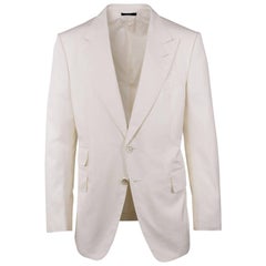 Tom Ford Men's Ivory Cotton Peak Lapel Two Piece Shelton Suit