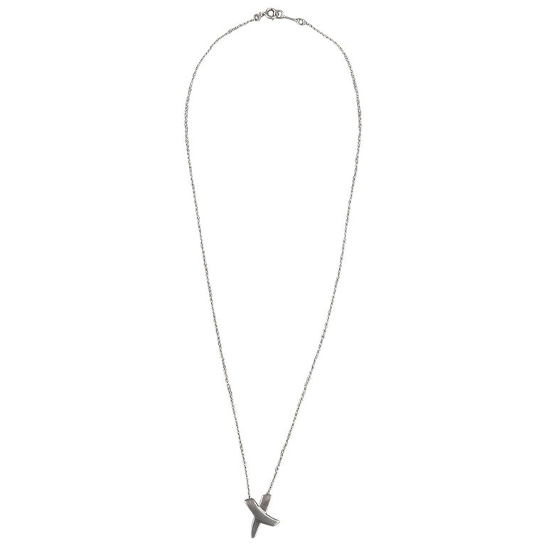 TIFFANY and CO. Sterling Silver X Charm Necklace at 1stDibs tiffany
