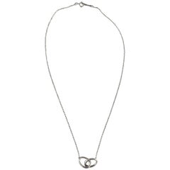 Tiffany & Co. Sterling Silver Double Hoop Pendant Necklace